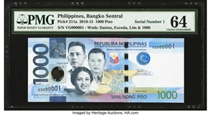 image for: Philippines 1,000 piso (pesos) (B1083e)