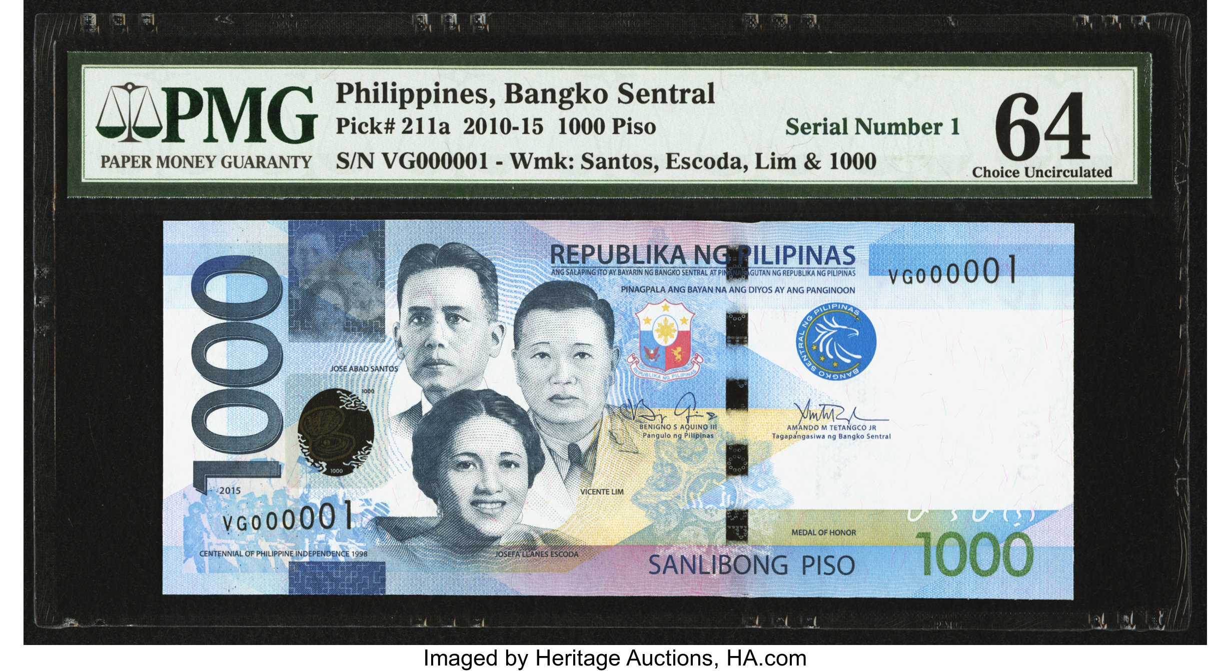 image for: Philippines  1,000 piso (pesos) (B1083j)