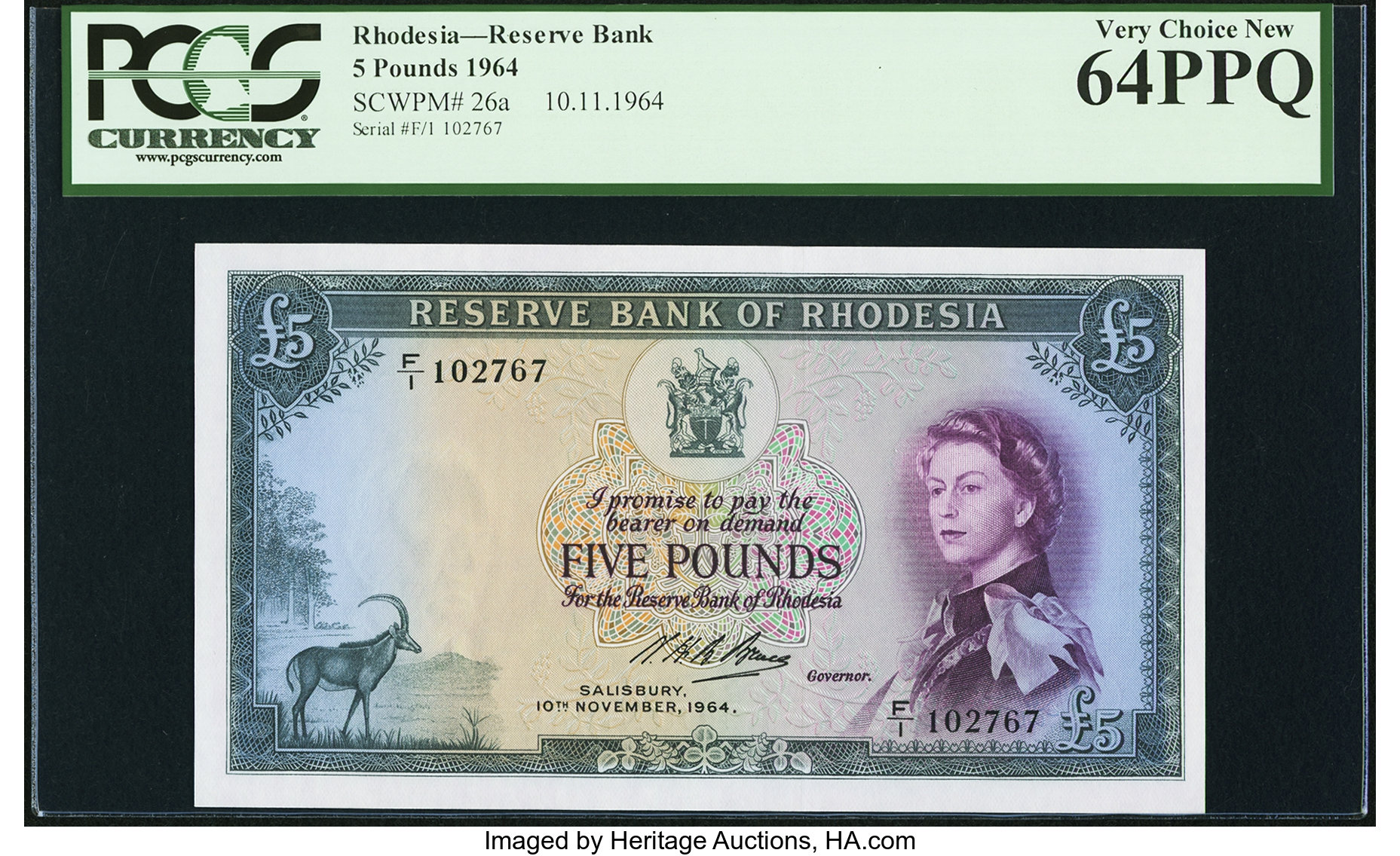 image for: Rhodesia  5 pounds(B103at)