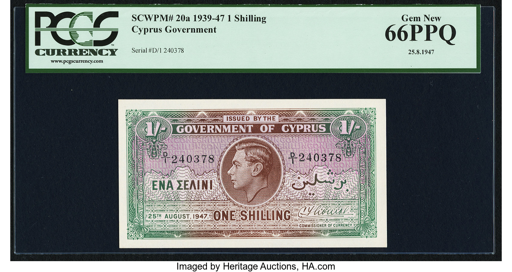 image for: Cyprus  1 shilling (B120j)