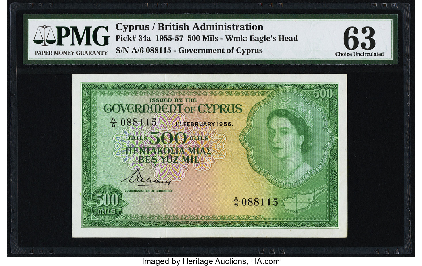 image for: Cyprus  500 mils (B134c)