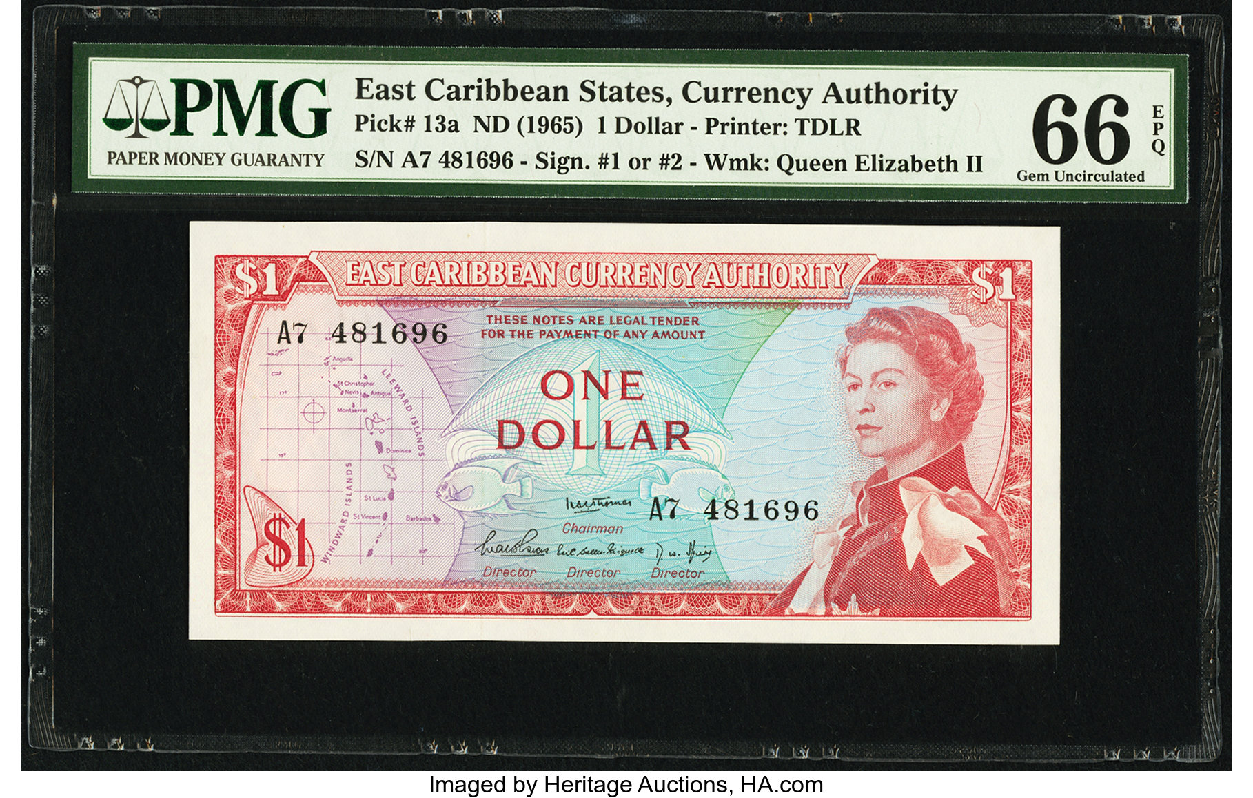 image for: East Caribbean States  1 dollar (B101b3s)