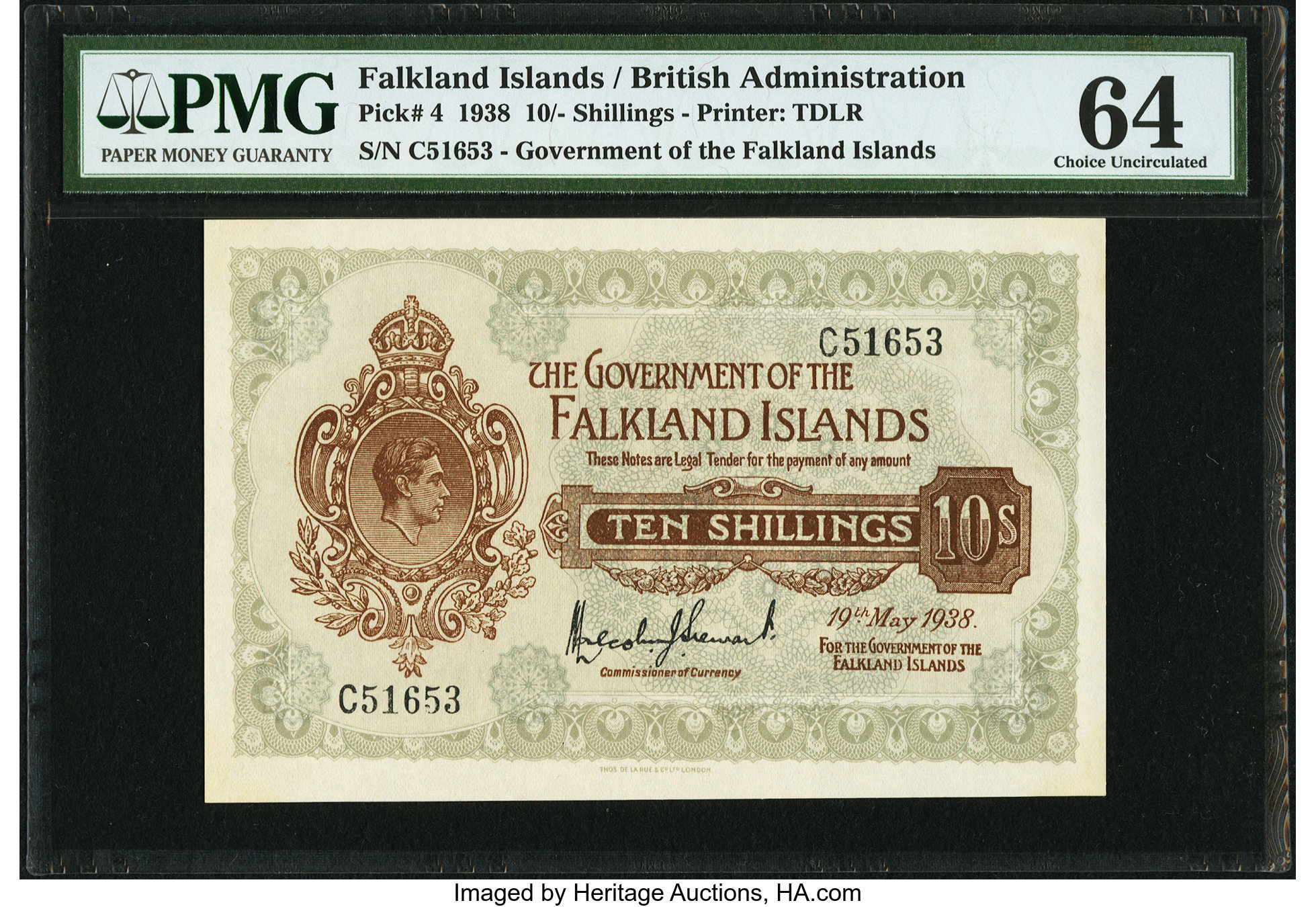 image for: Falkland Islands  10 shillings (B209as)