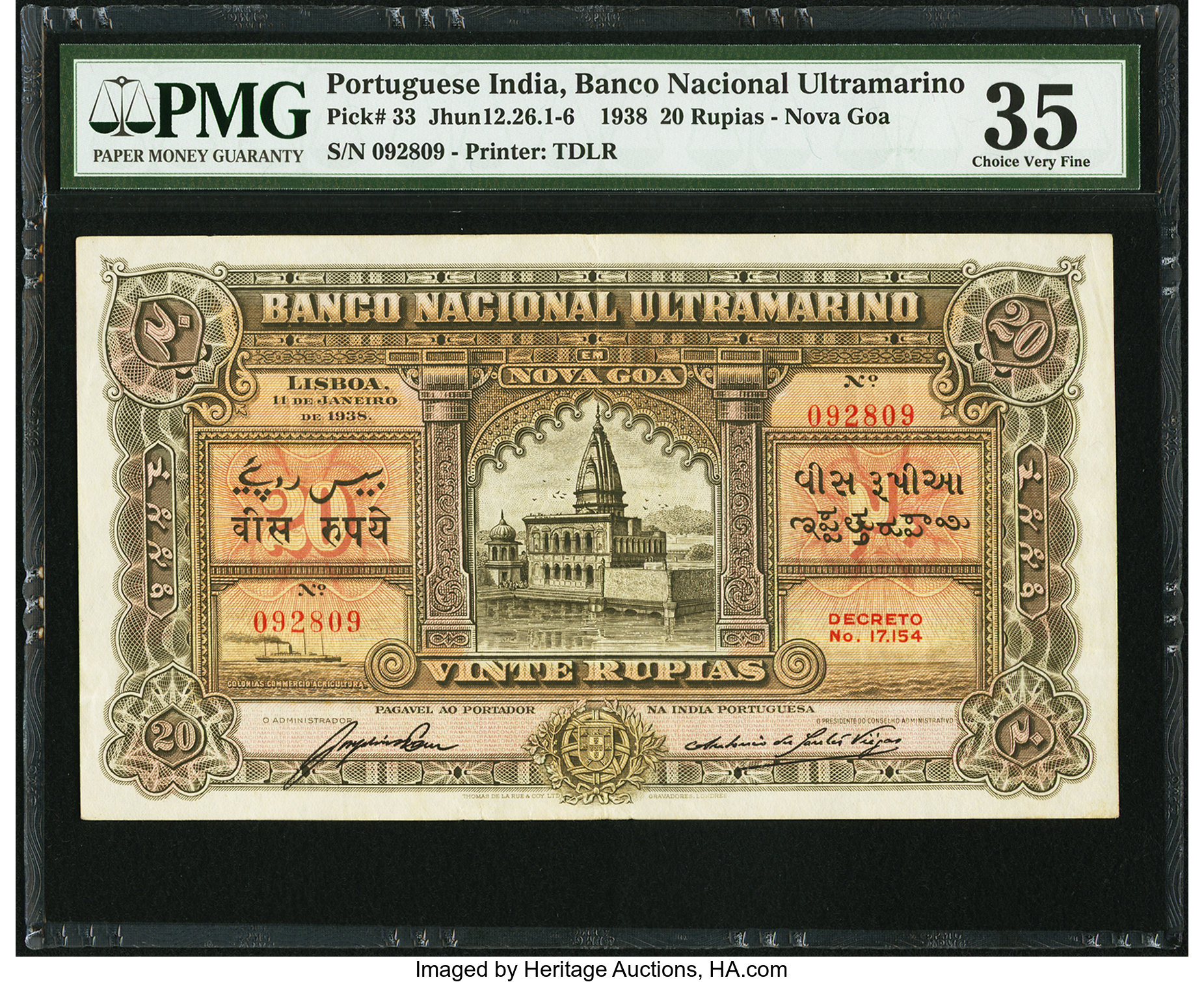 image for: Portuguese India  20 rupias(B321d)