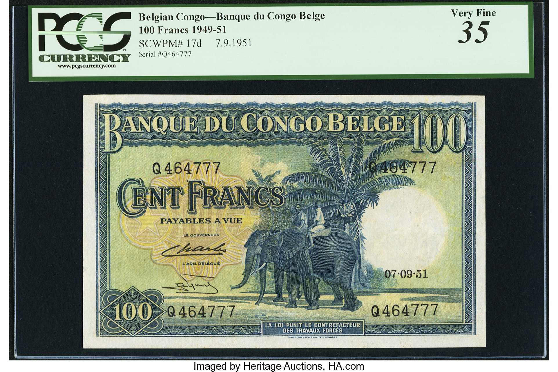 image for: Belgian Congo  100 francs(B219ds)