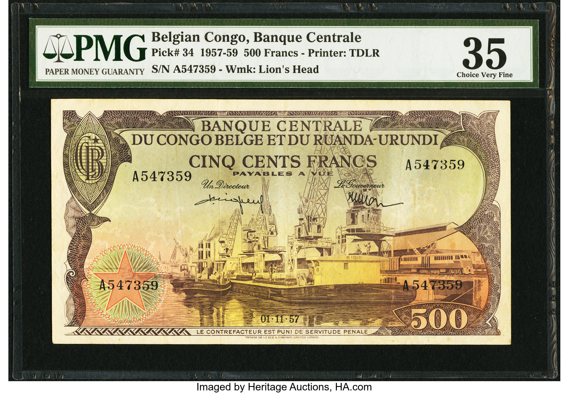 image for: Belgian Congo  500 francs(B314b)