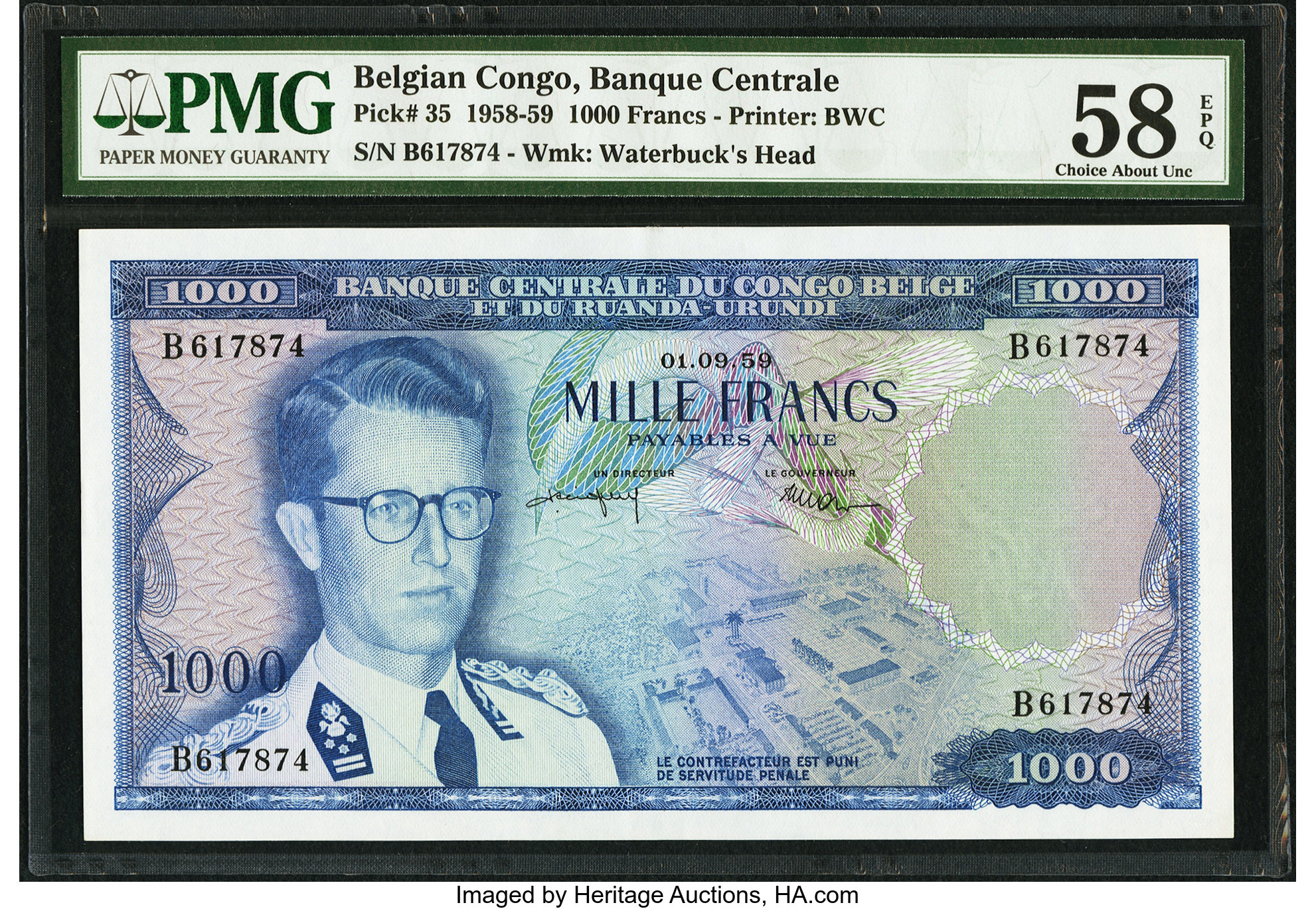 image for: Belgian Congo  1,000 francs(B315f)