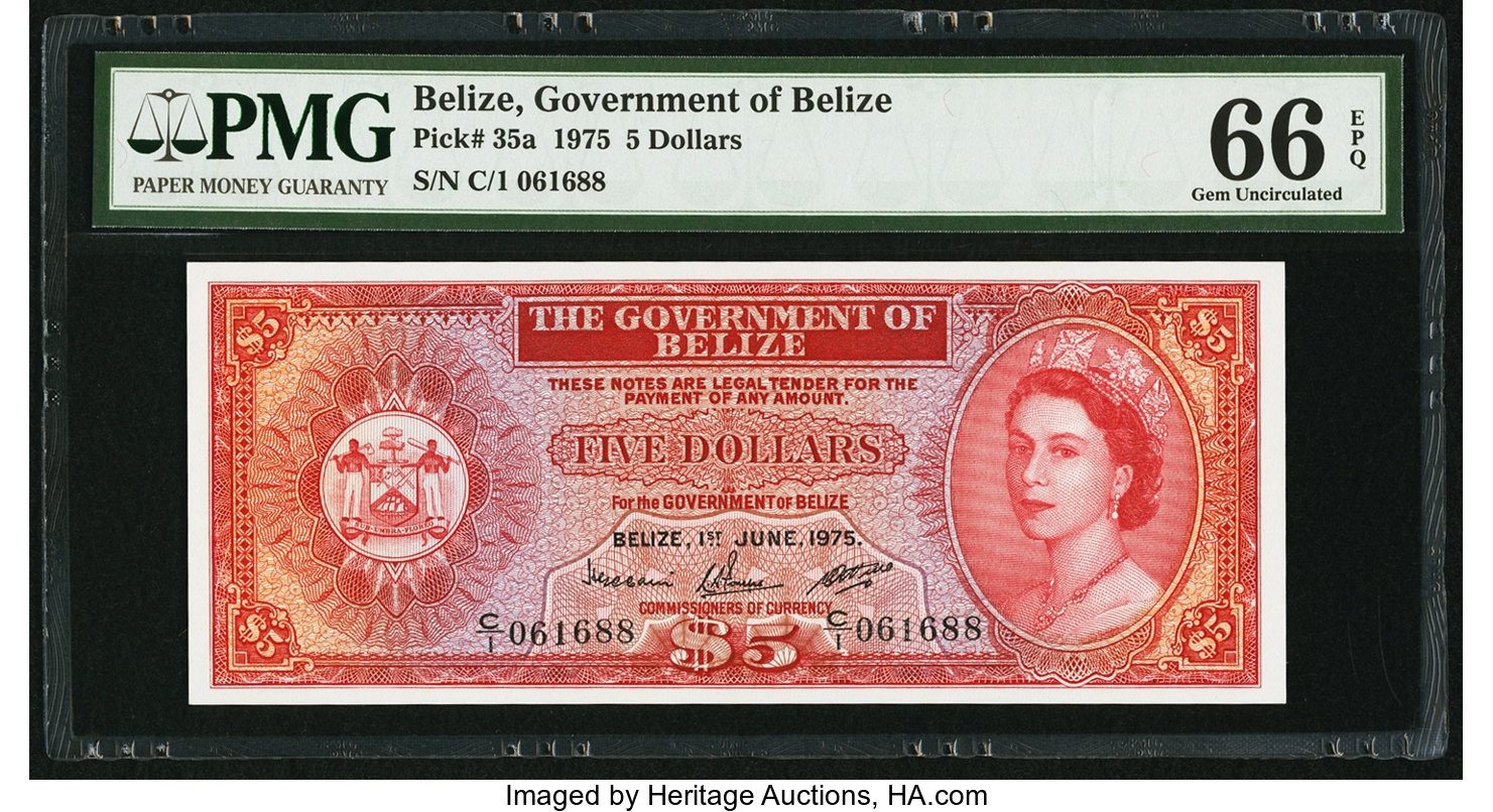 image for: Belize  5 dollars (B103s)