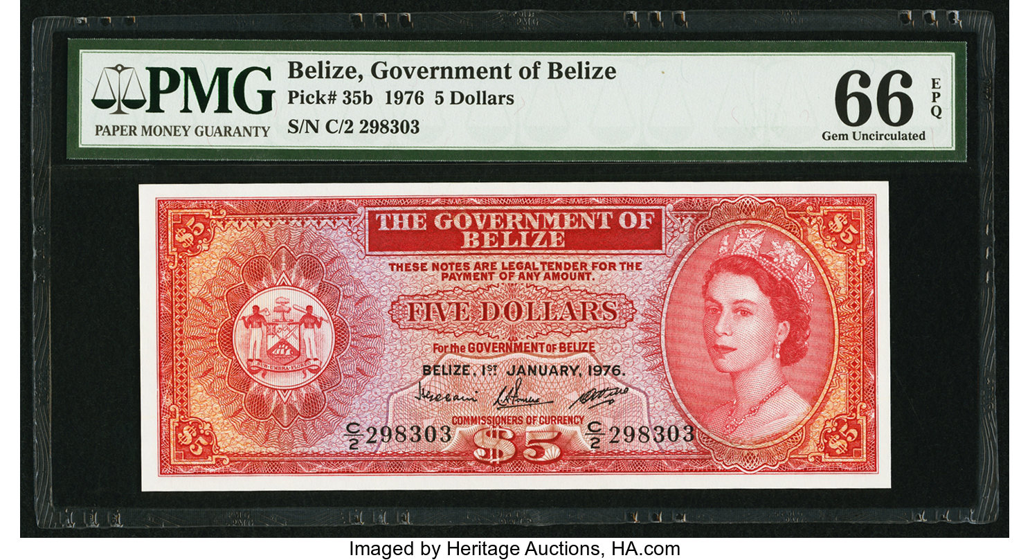 image for: Belize  5 dollars (B103ap)