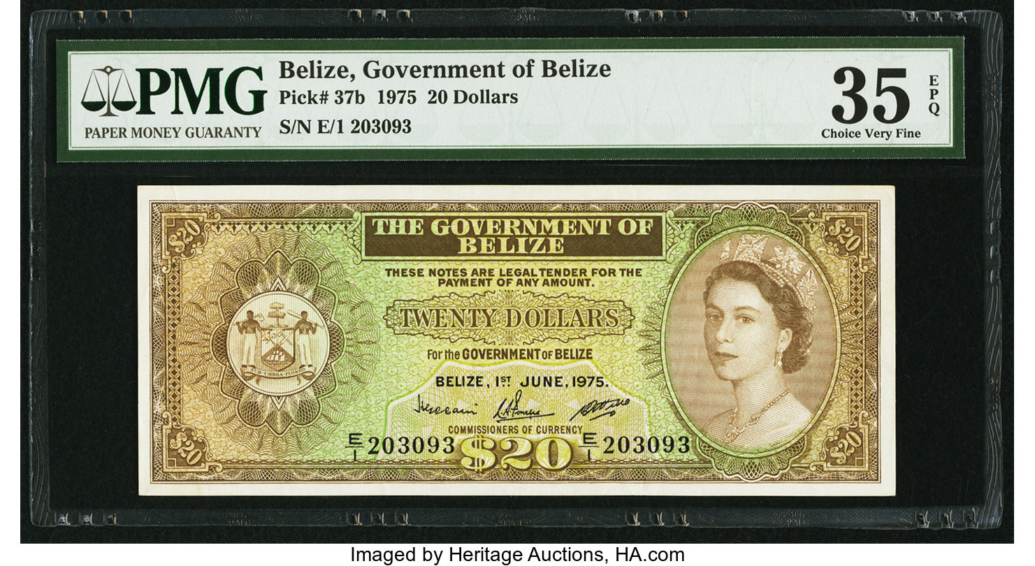 image for: Belize  20 dollars (B105cp)
