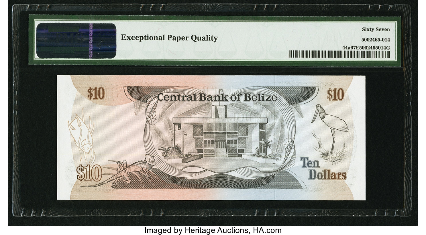 image for: Belize  10 dollars (B302a)