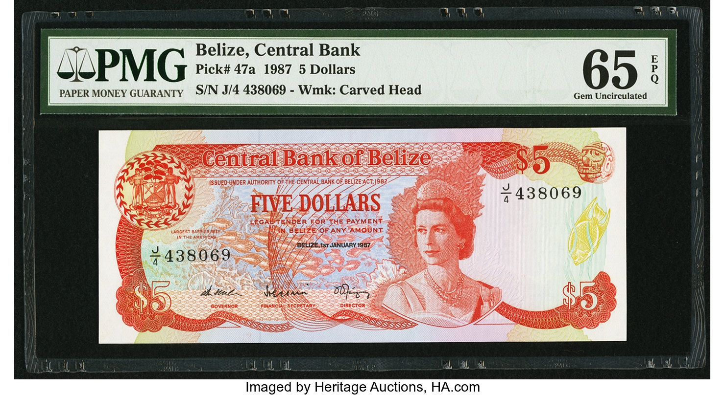 image for: Belize  5 dollars (B305as1)