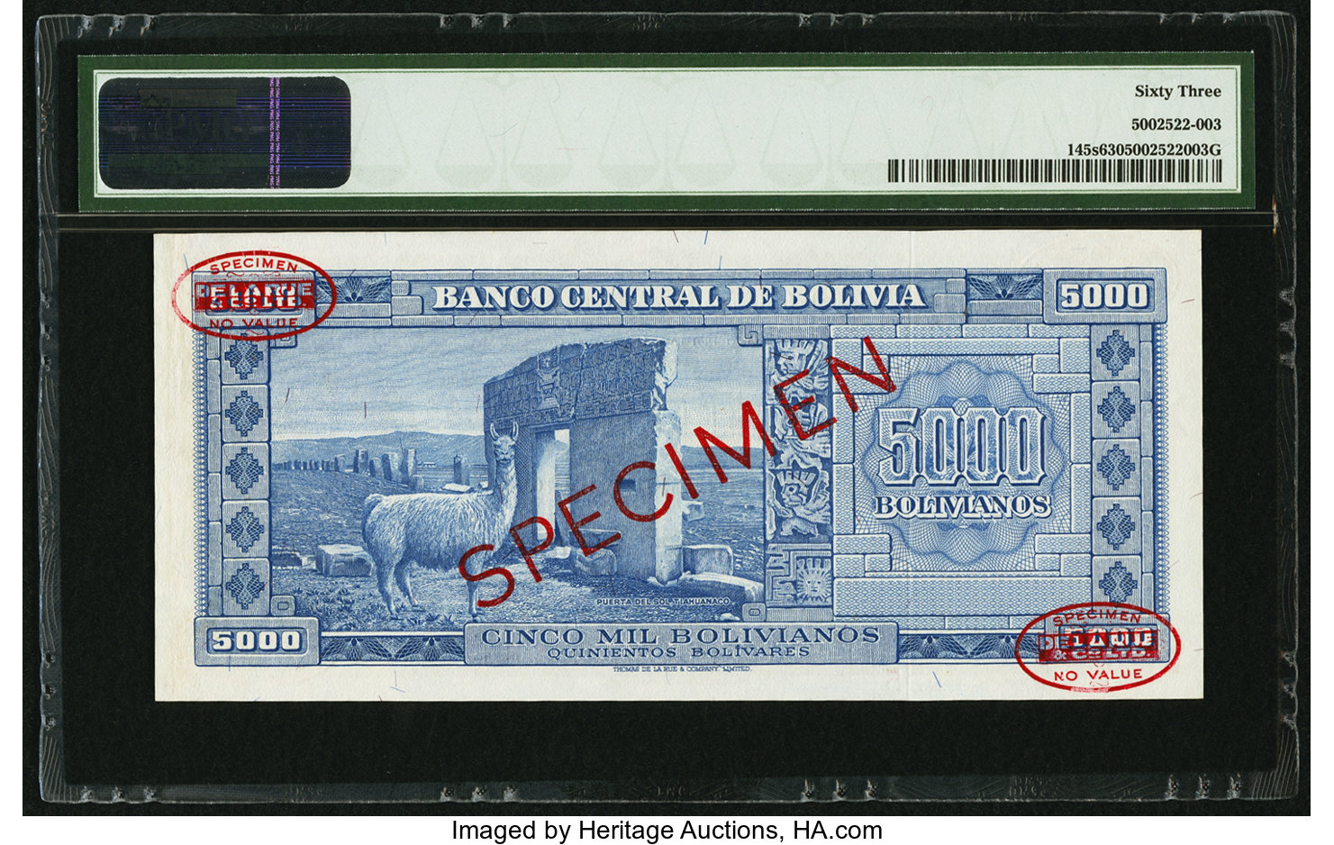 image for: Bolivia  5,000 bolivianos = 500 bol?vares(B334s4)