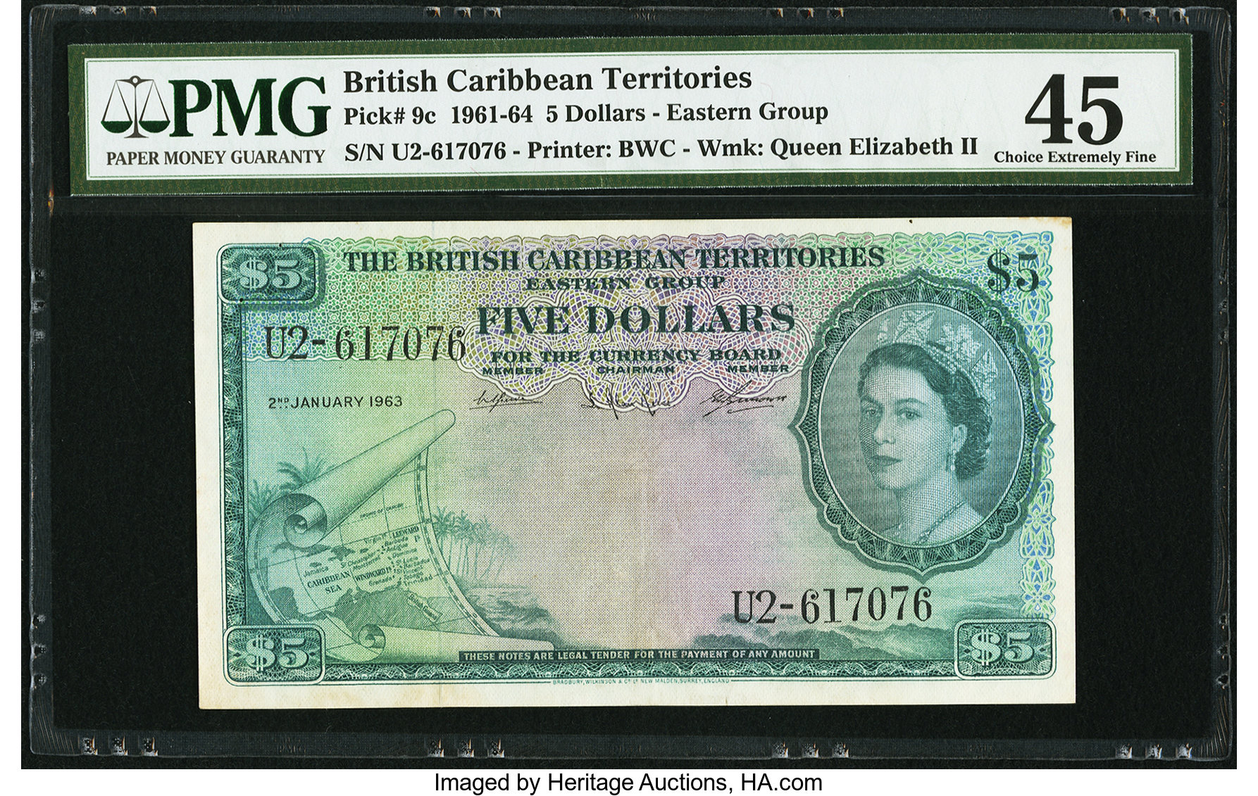 image for: British Caribbean Territories  5 dollars(B109a)