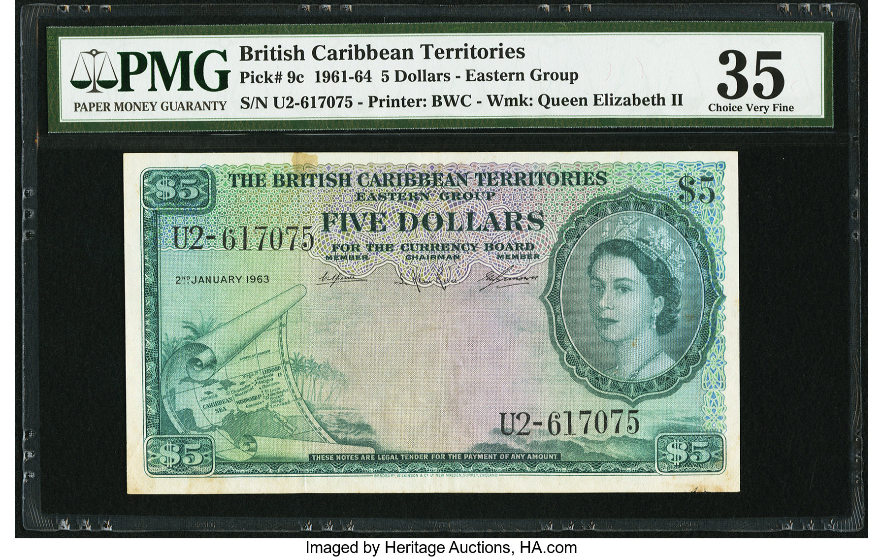 image for: British Caribbean Territories  5 dollars(B109h)