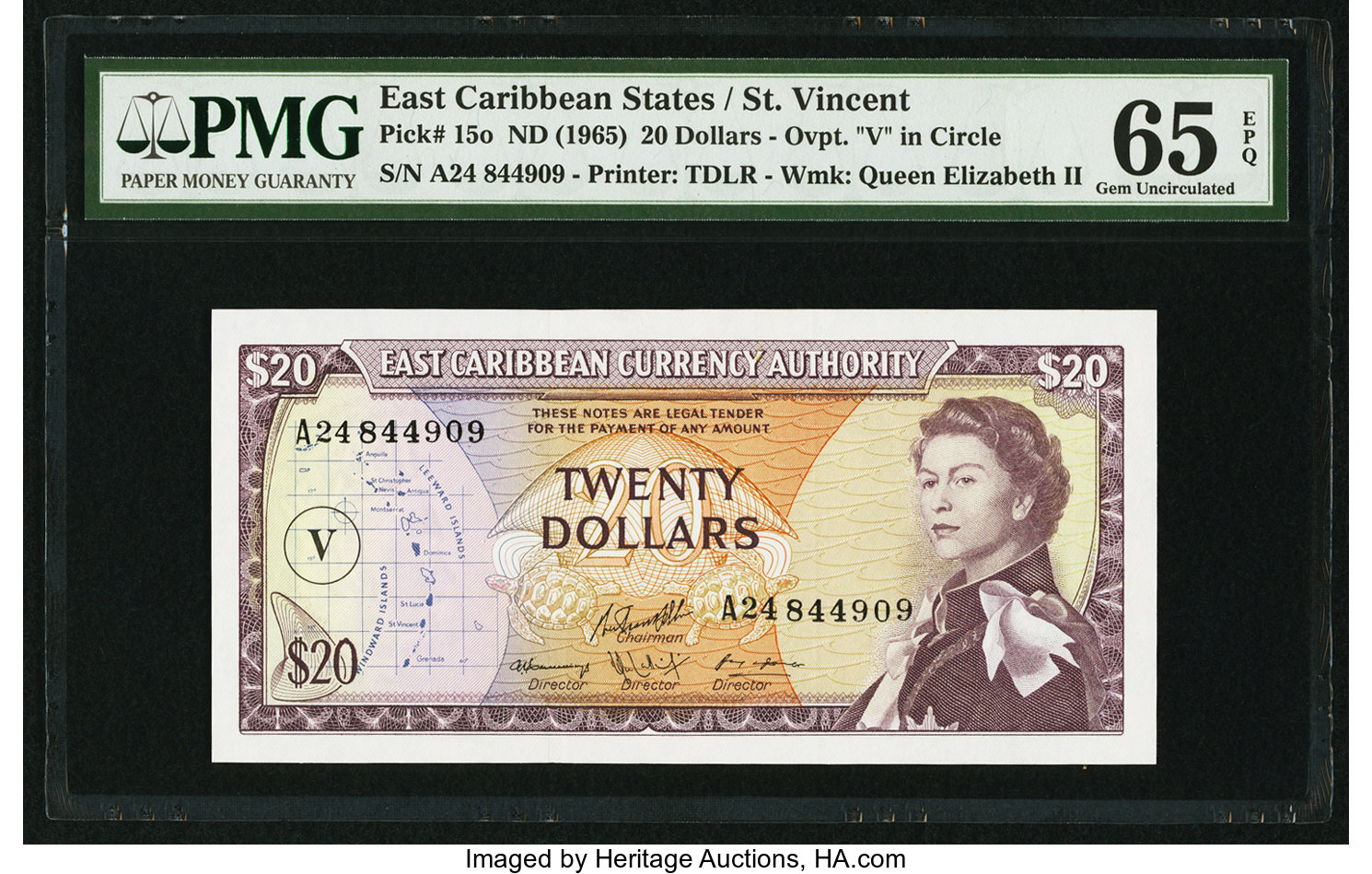 image for: East Caribbean States  20 dollars (B103cks1)
