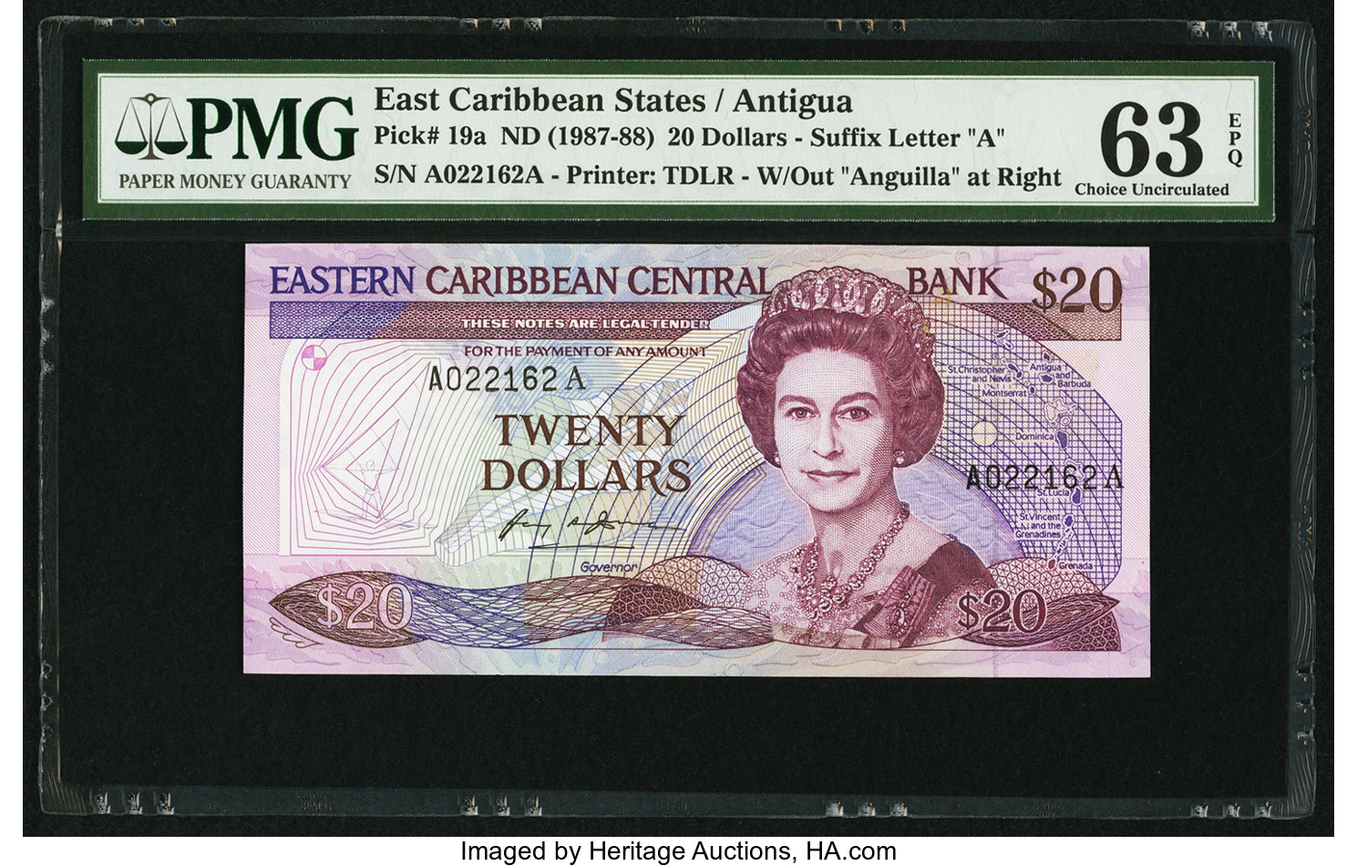 image for: East Caribbean States  20 dollars (B203d)
