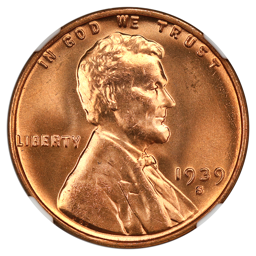 1939-S 1c NGC MS66 RD