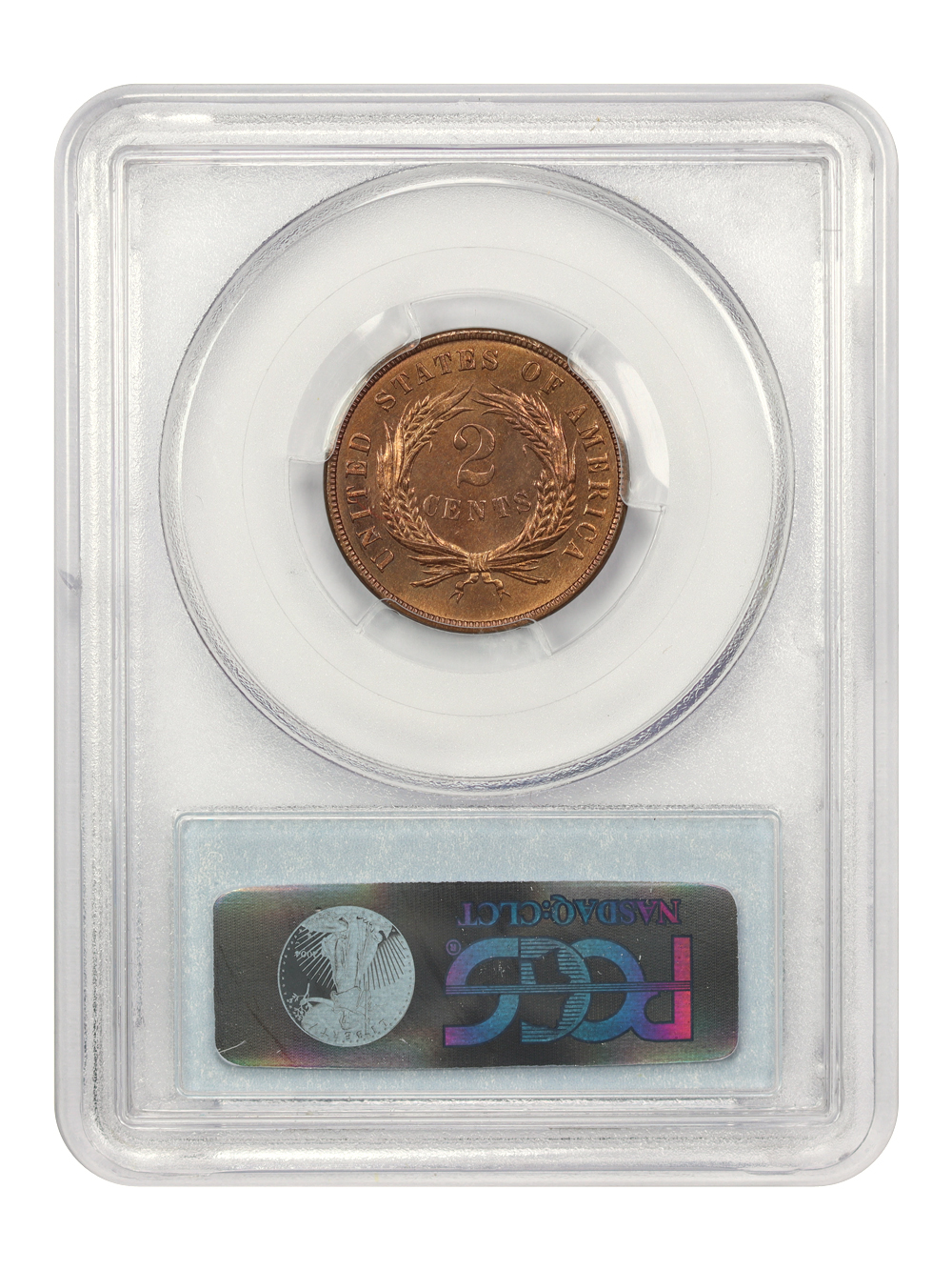 image for: 1872 2c PCGS/CAC MS65+ RD