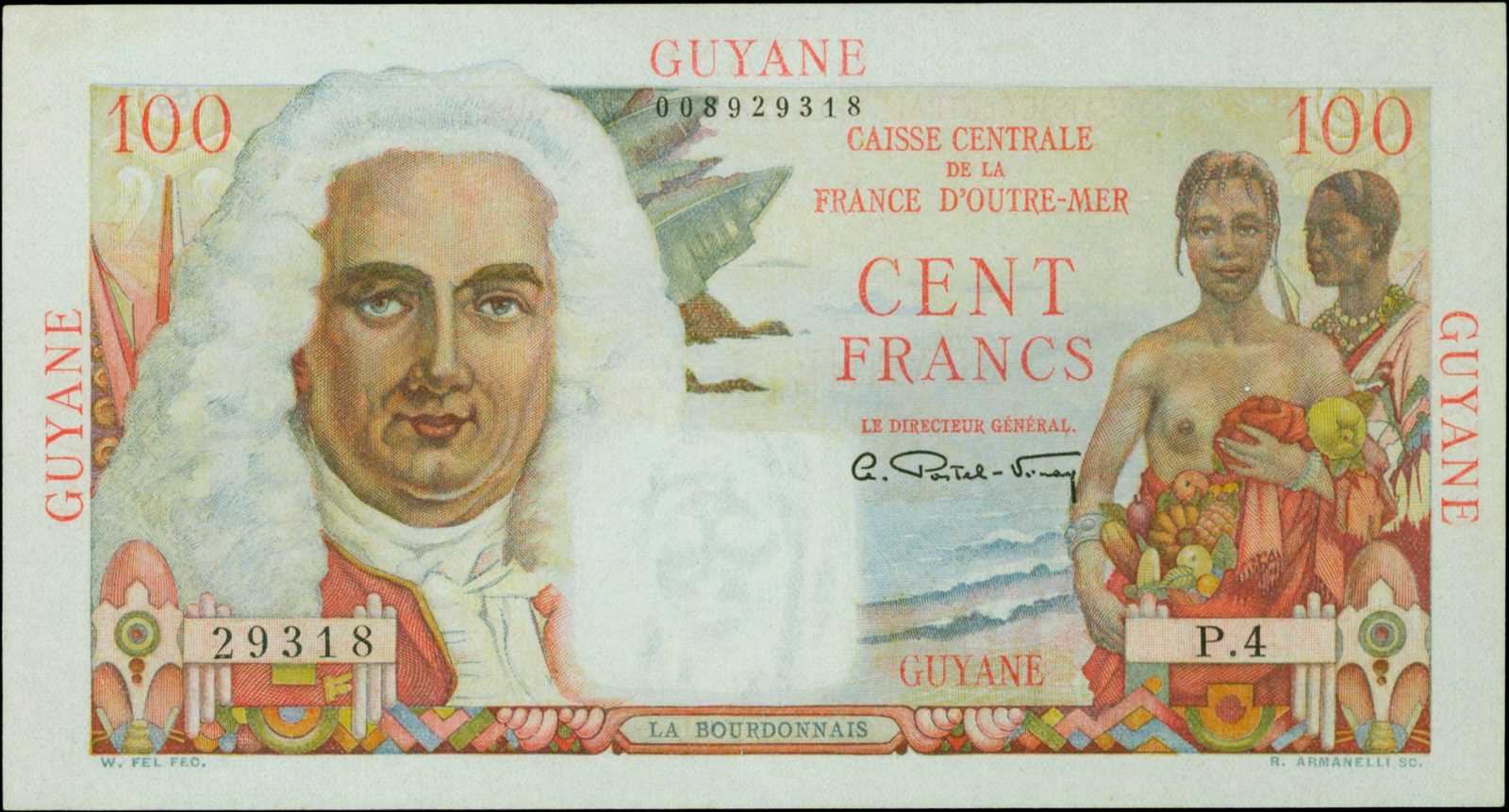 image for: French Guiana  100 francs (B407as1)