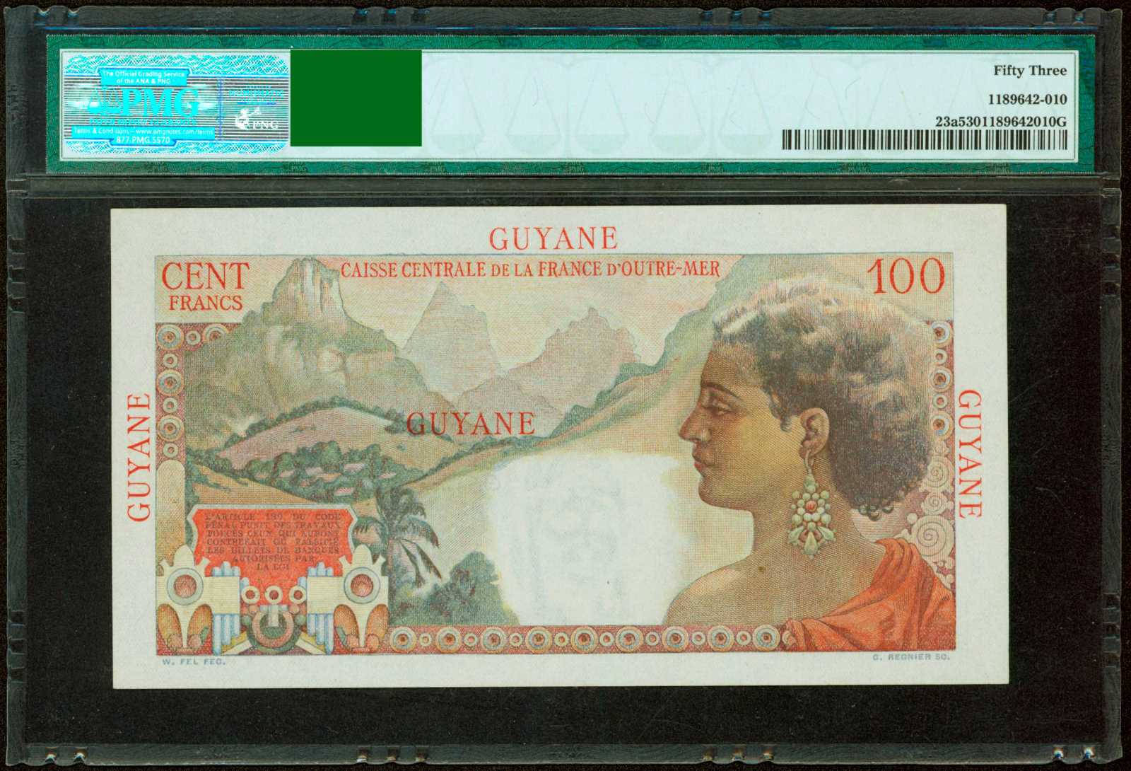 image for: French Guiana  100 francs (B407as1)