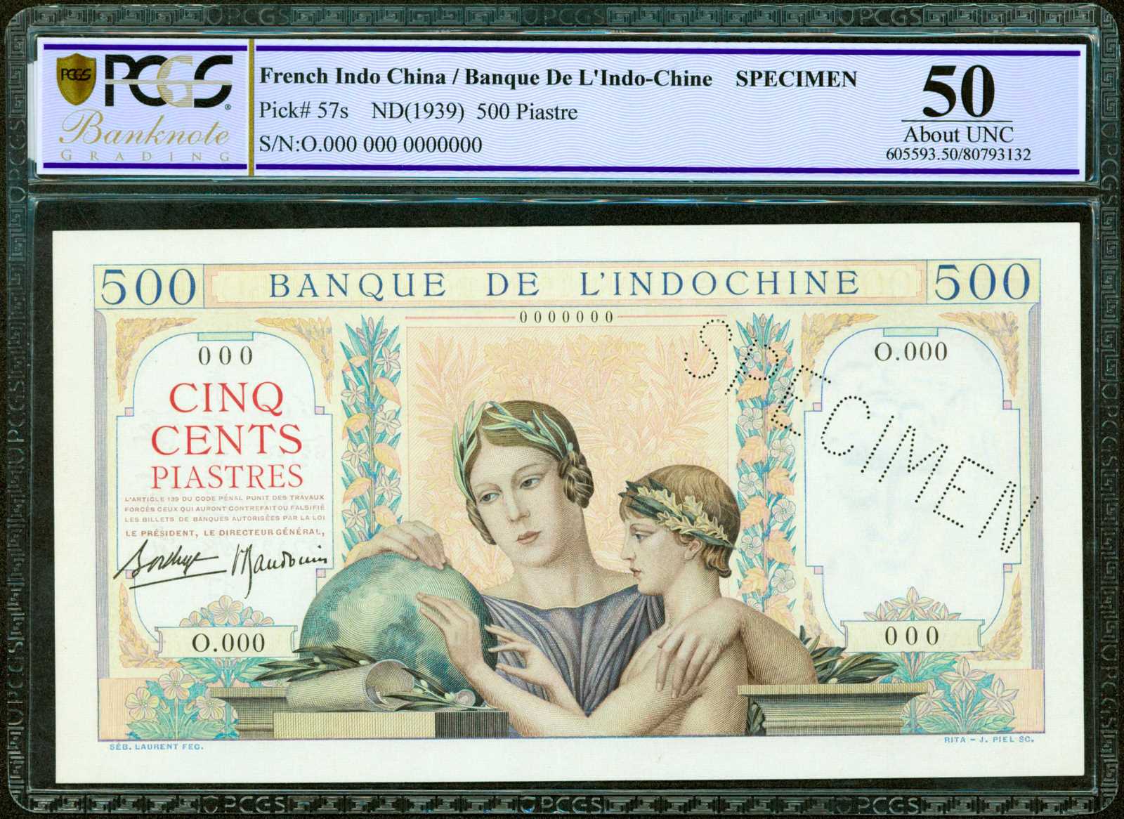 image for: French Indo-China  500 piastres(B144as)