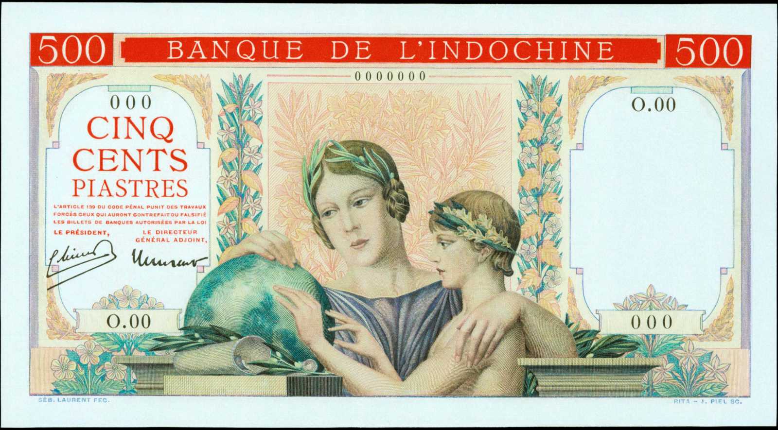 image for: French Indo-China  500 piastres(B167as1)