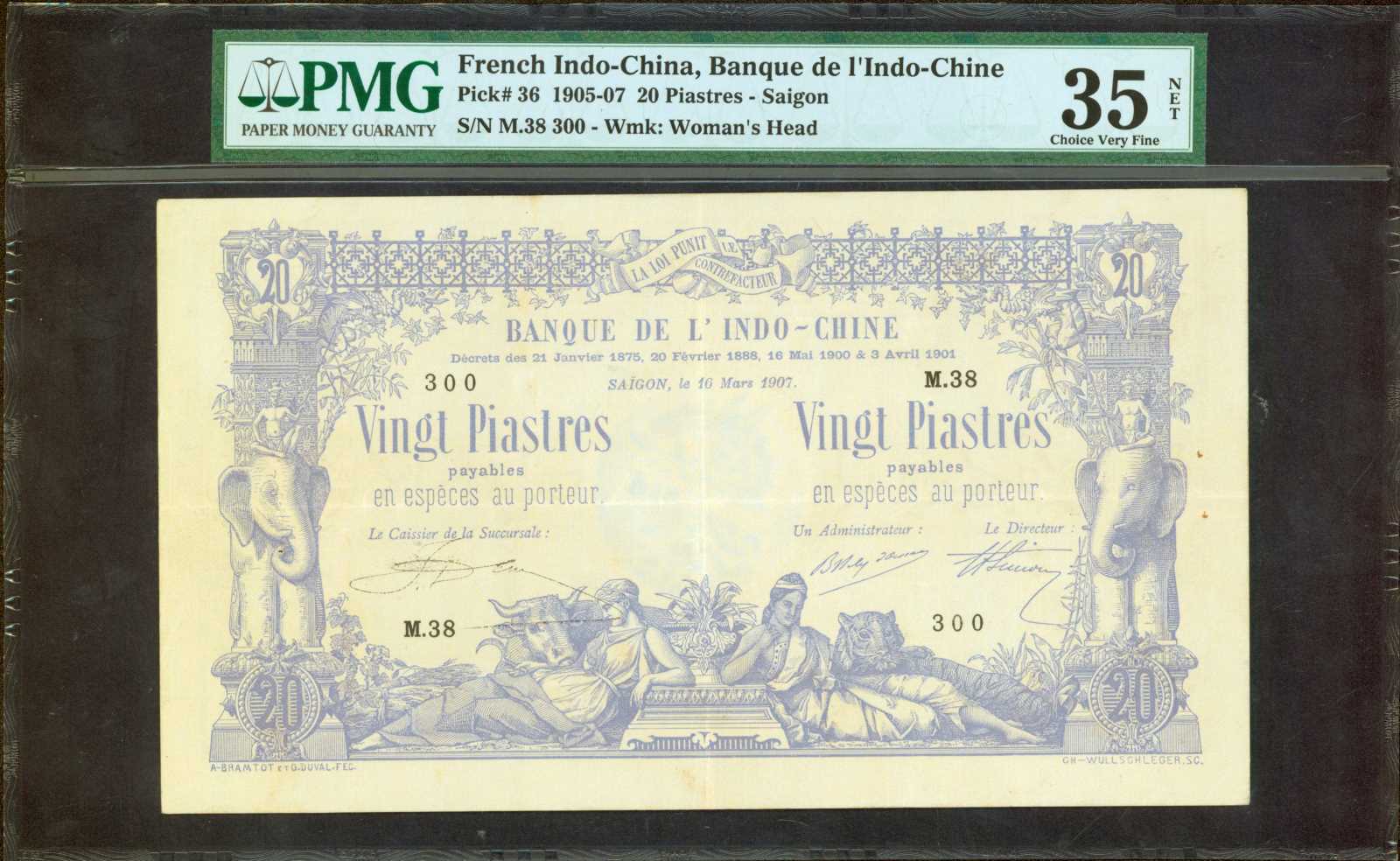 image for: French Indo-China  20 piastres(B117a)