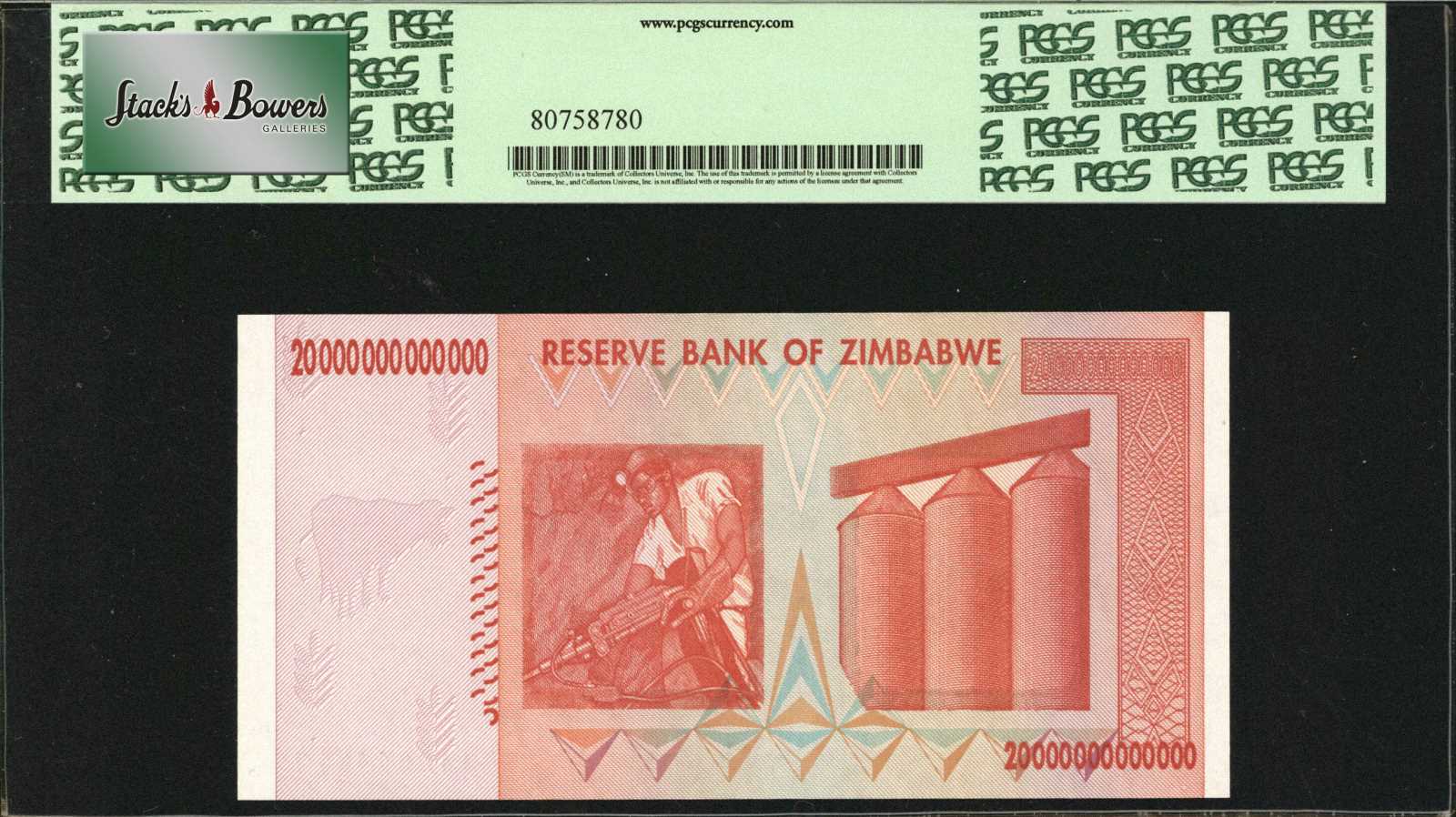 image for: Zimbabwe  20,000,000,000,000 dollars (B180az)