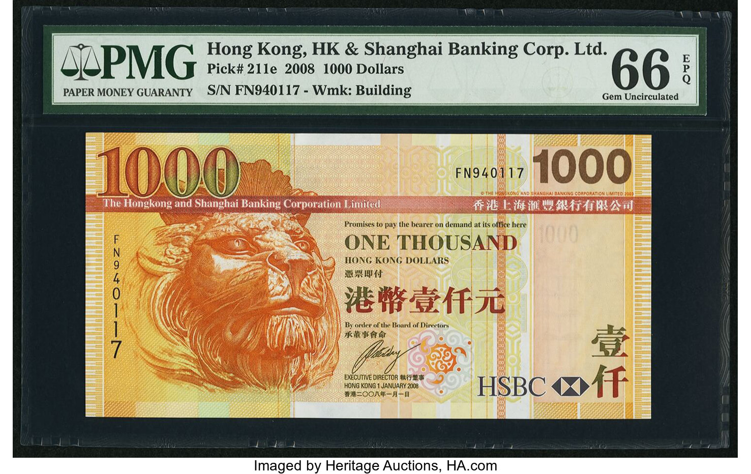 image for: Hong Kong  1,000 dollars (B690c)