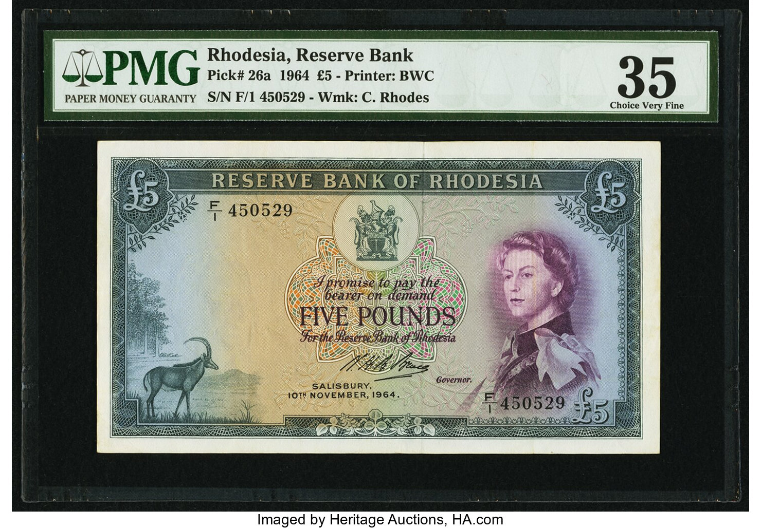 image for: Rhodesia  5 pounds(B103cs)
