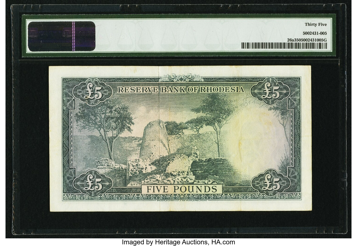 image for: Rhodesia  5 pounds(B103c)