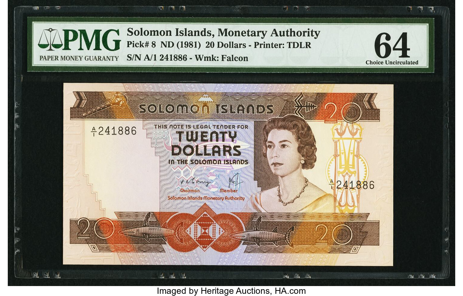 image for: Solomon Islands  20 dollars (B104as)