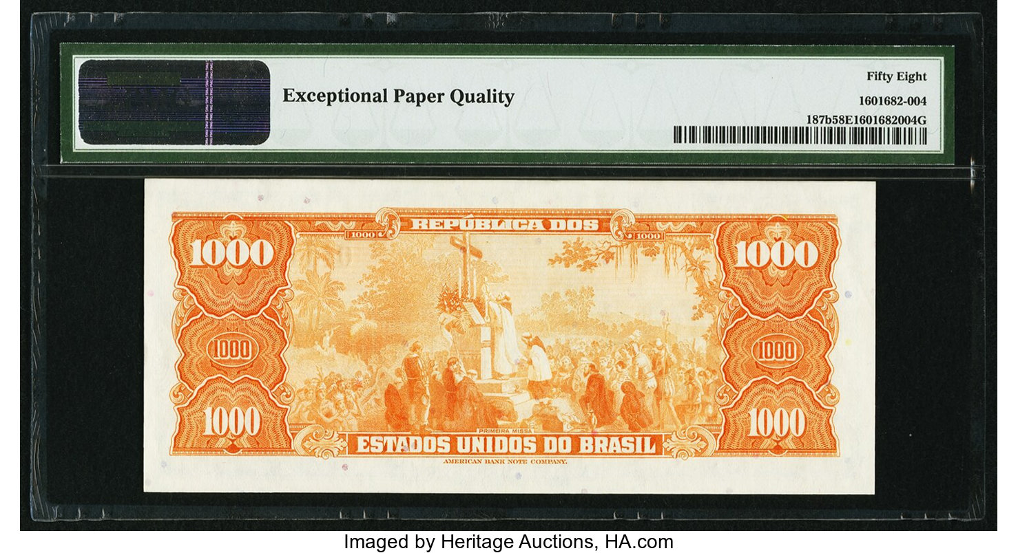 image for: Brazil  1 cruzeiro novo on 1,000 cruzeiros (B807bs)