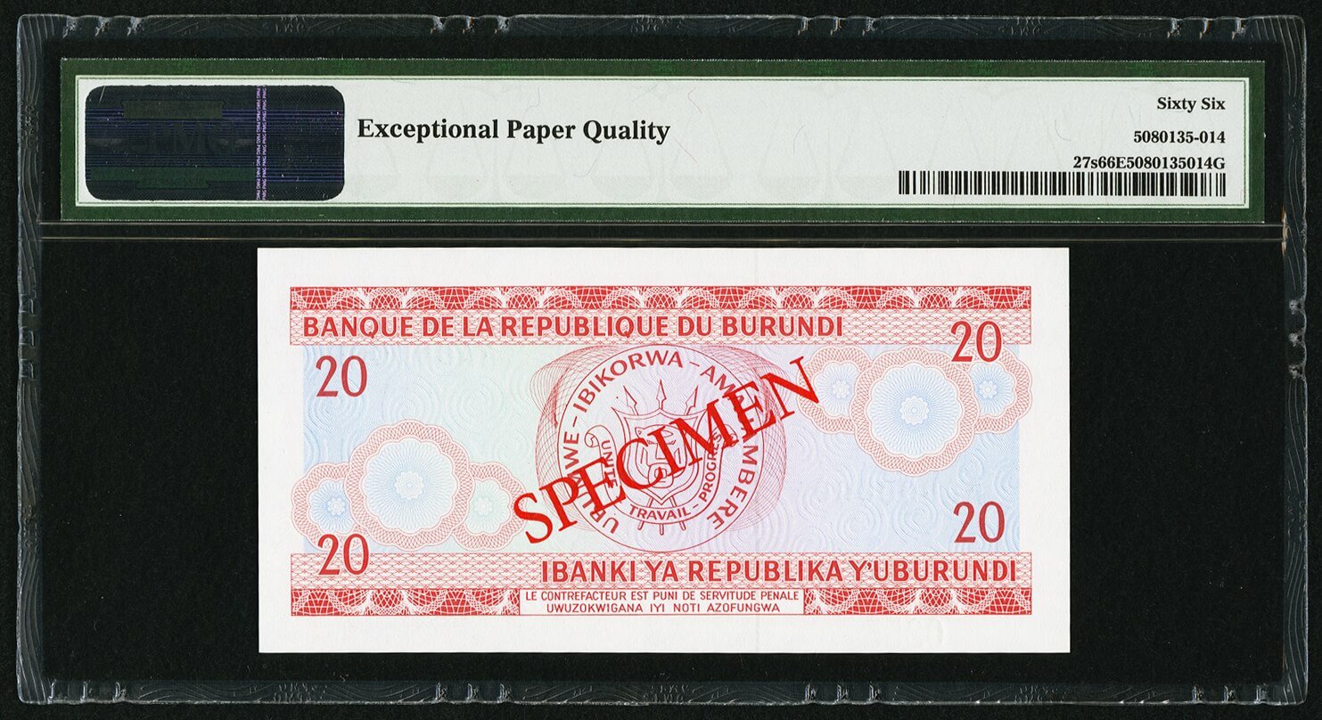 image for: Burundi  20 francs (B215c)