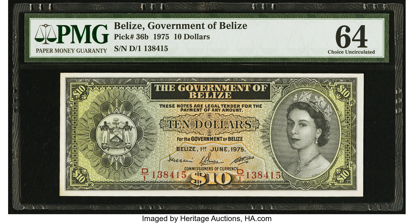 image for: Belize  10 dollars (B104b)