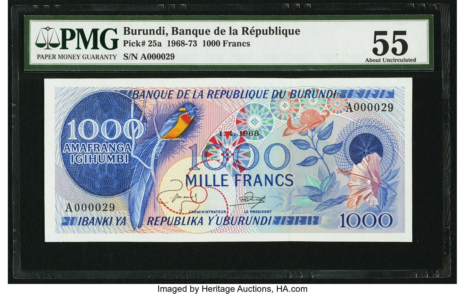 image for: Burundi  1,000 francs(B212dp)