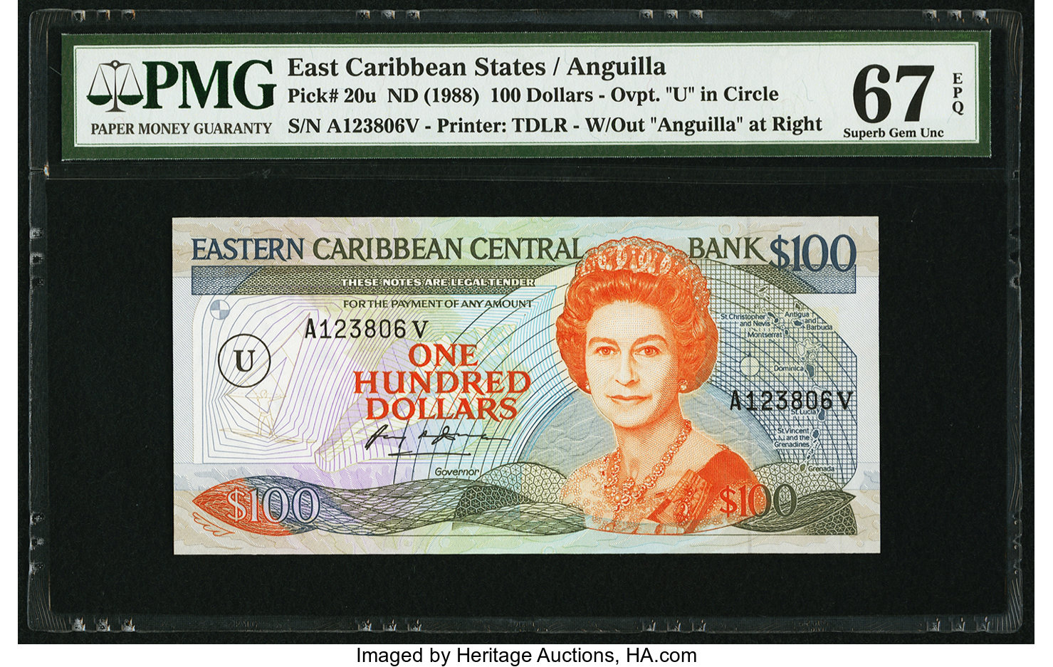 image for: East Caribbean States  100 dollars (B204k)