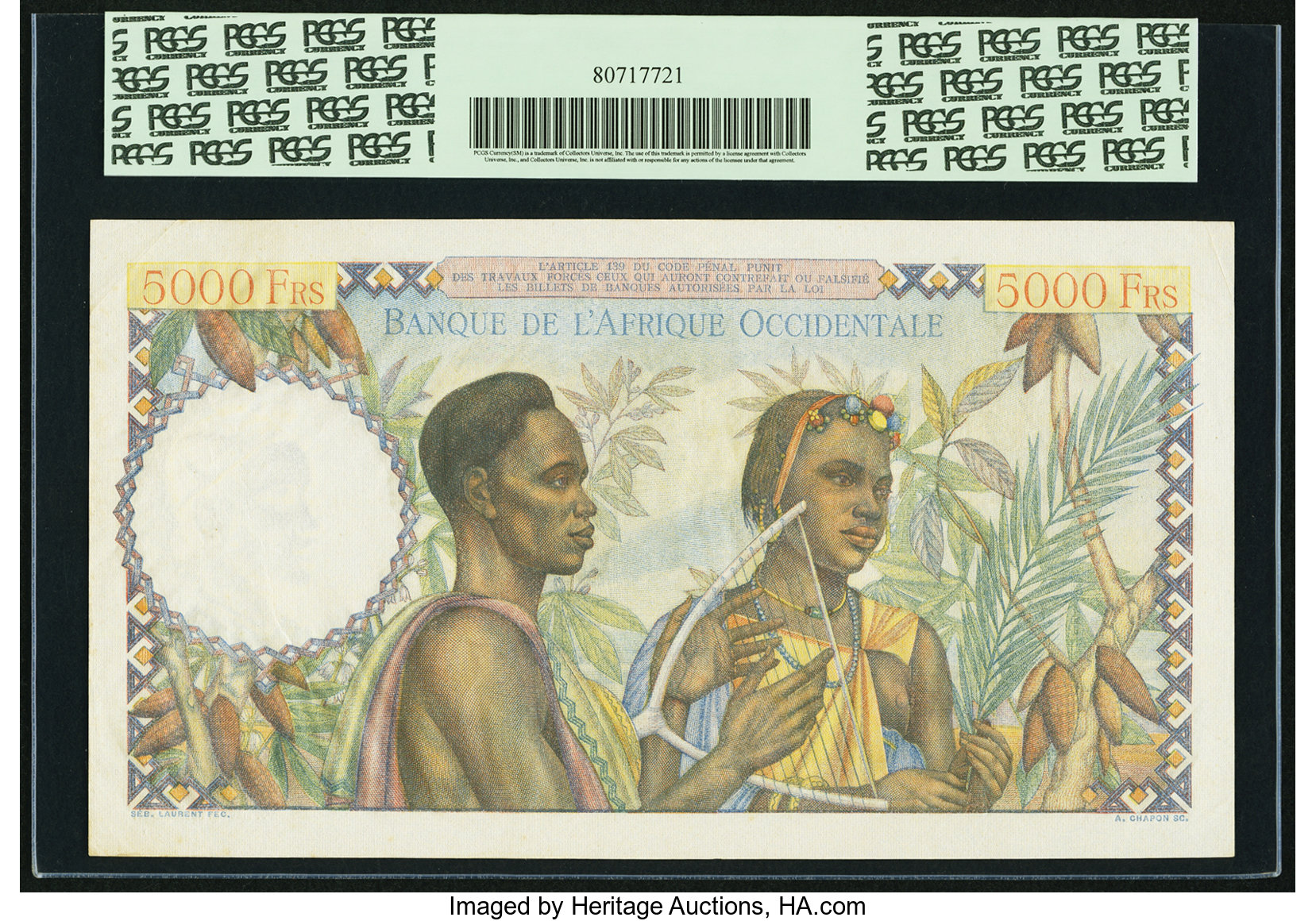 image for: French West Africa  5,000 francs(B127a)
