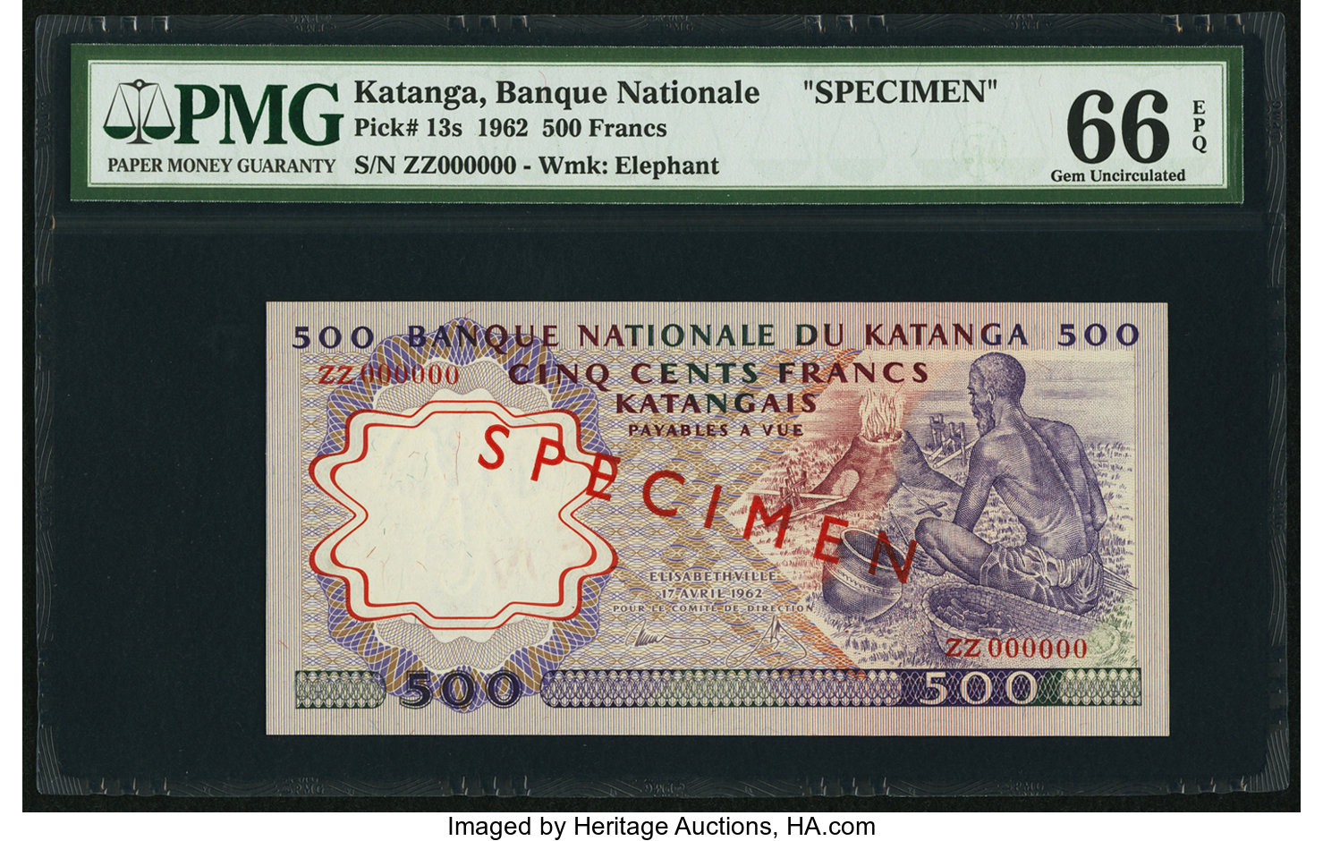 image for: Katanga  500 francs(B210as)