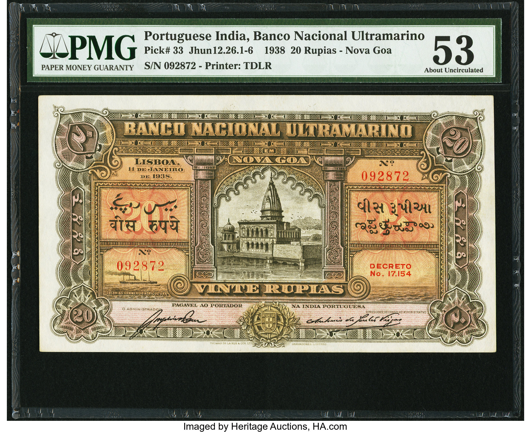 image for: Portuguese India  20 rupias(B321es2)