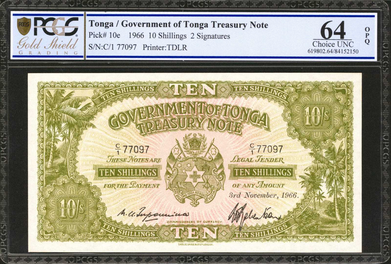 image for: Tonga  10 shillings(B110j)