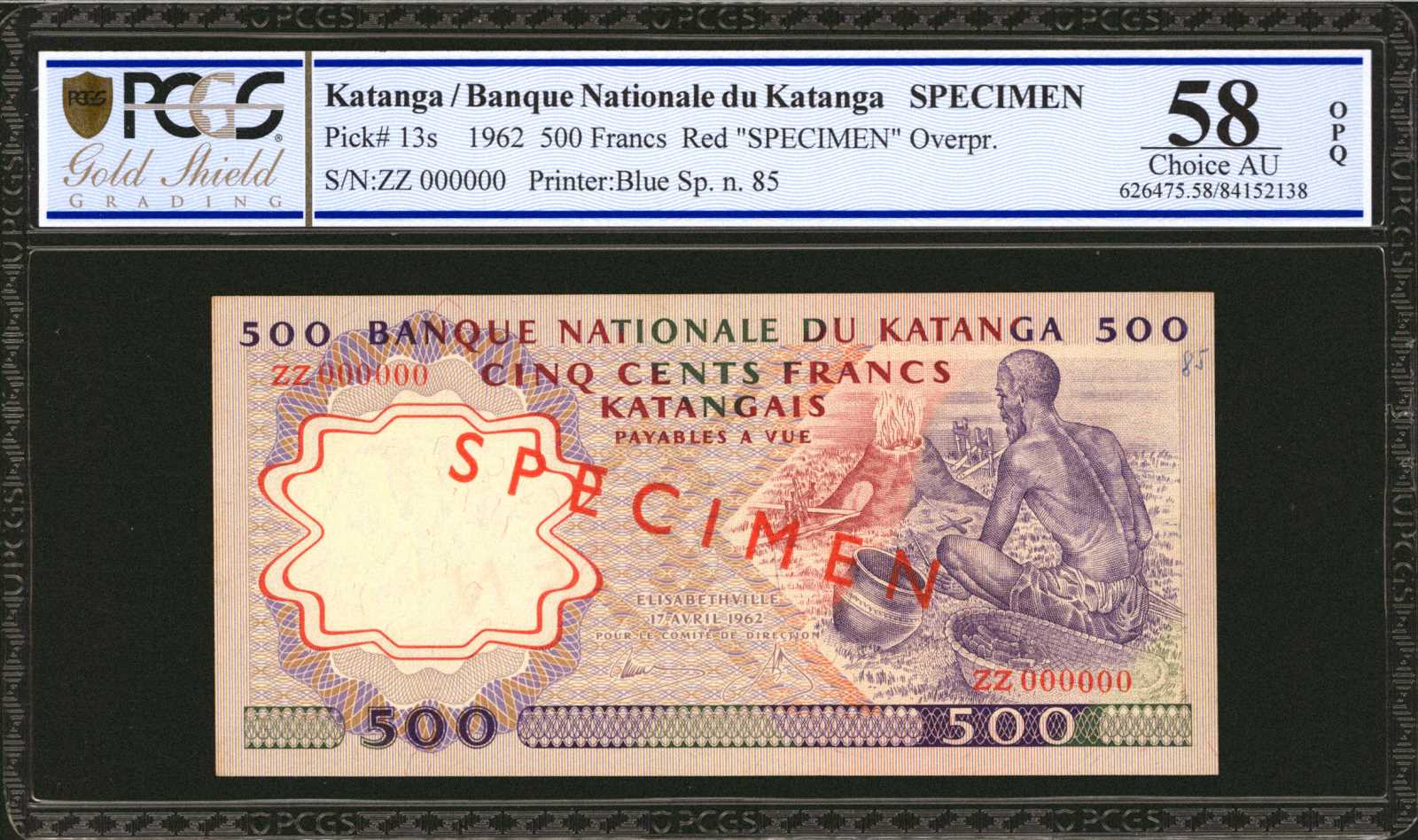 image for: Katanga  500 francs(B210as)
