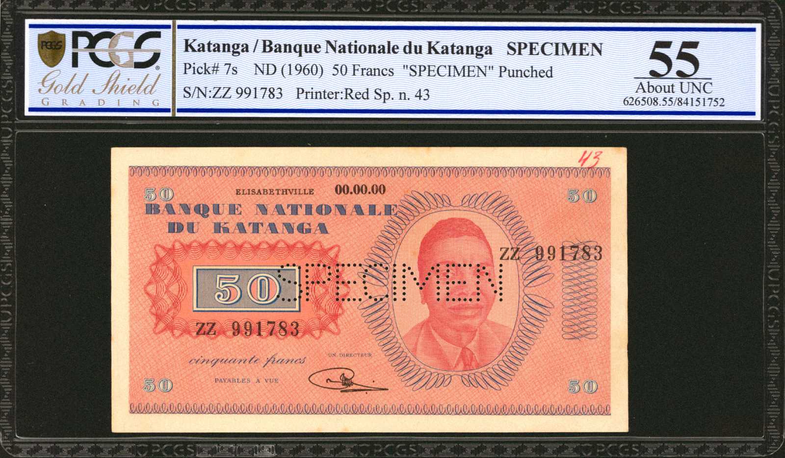 image for: Katanga  50 francs(B205ar1)