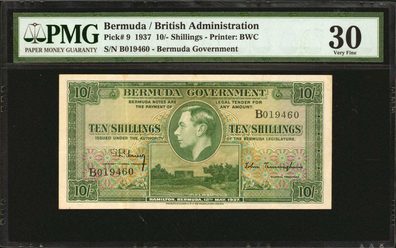 image for: Bermuda  10 shillings(B109a)