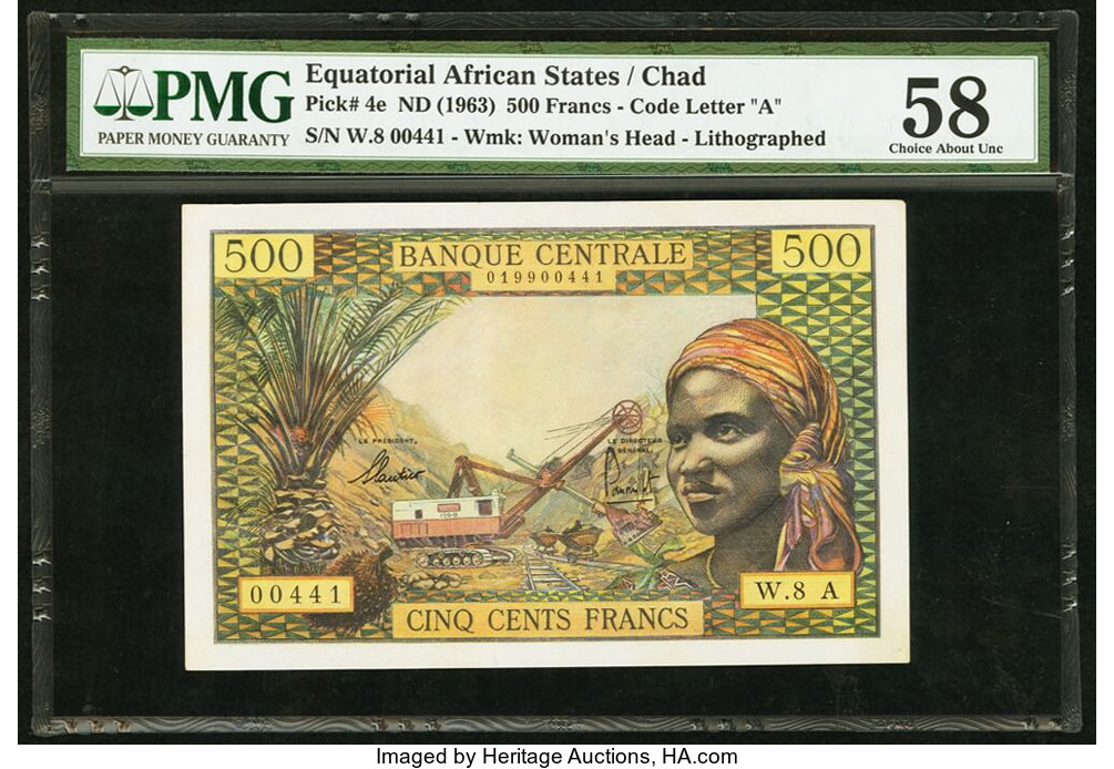 image for: Equatorial African States  500 francs(B202f)