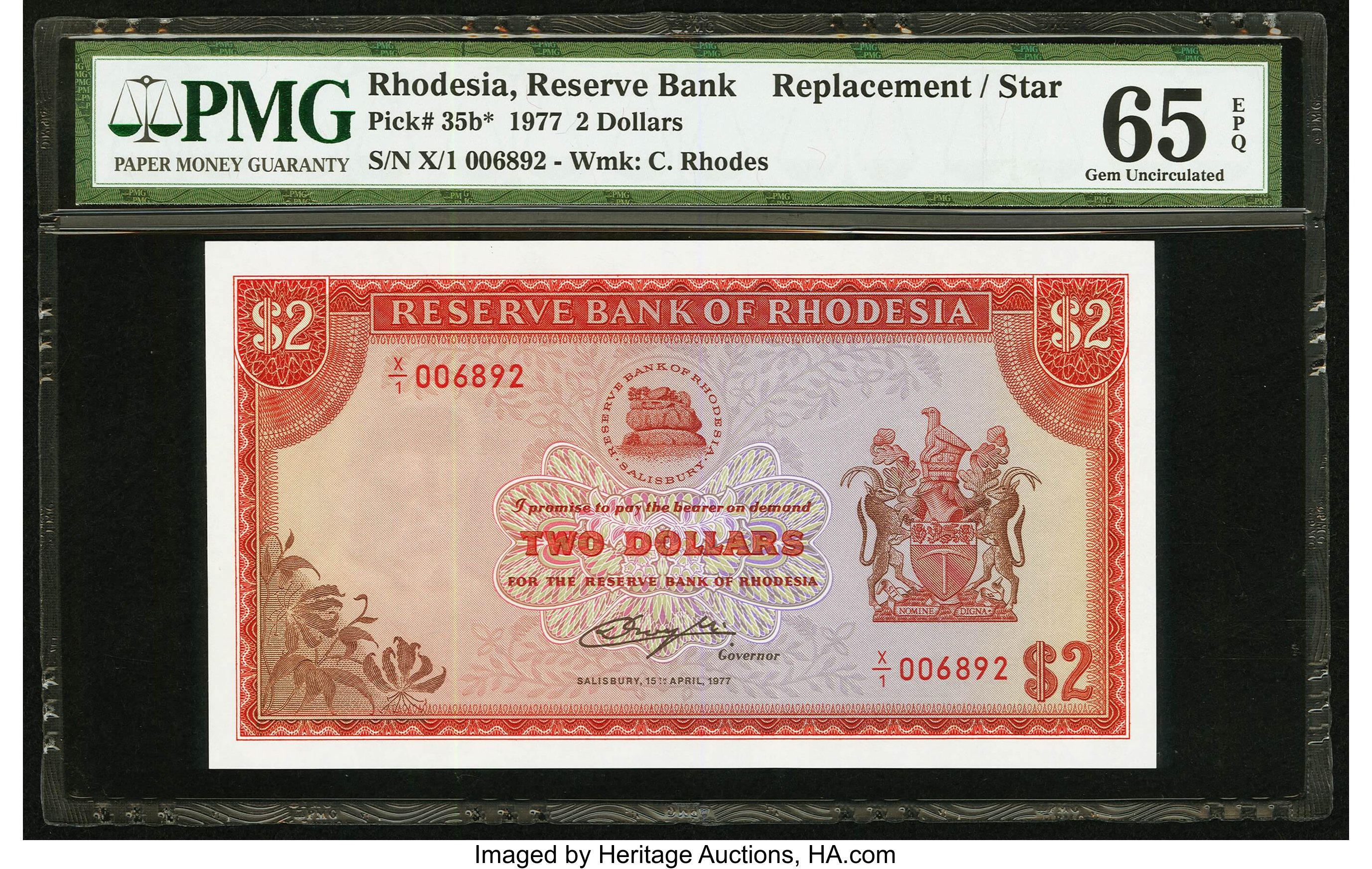 image for: Rhodesia  2 dollars(B108l)