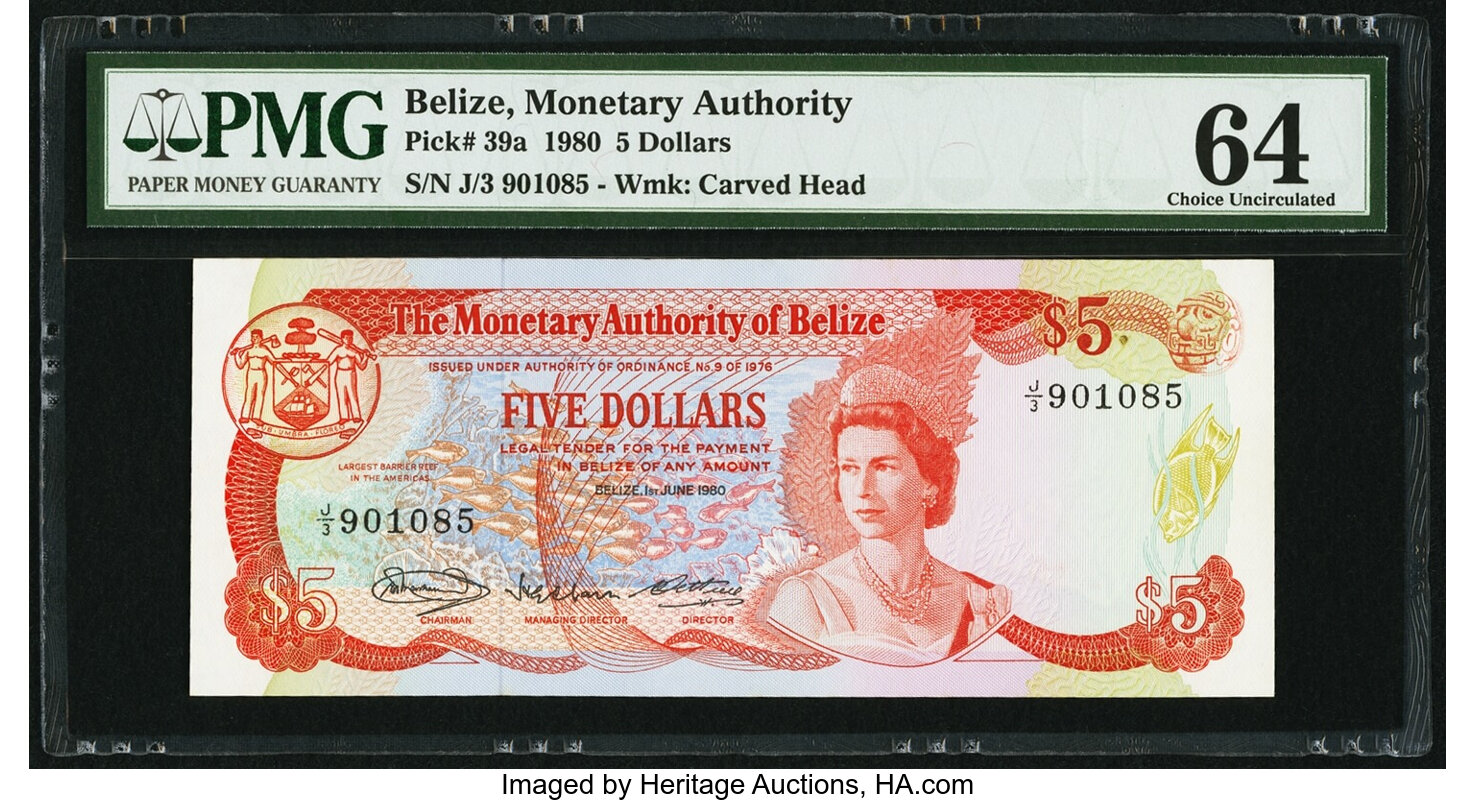 image for: Belize  5 dollars (B202as1)