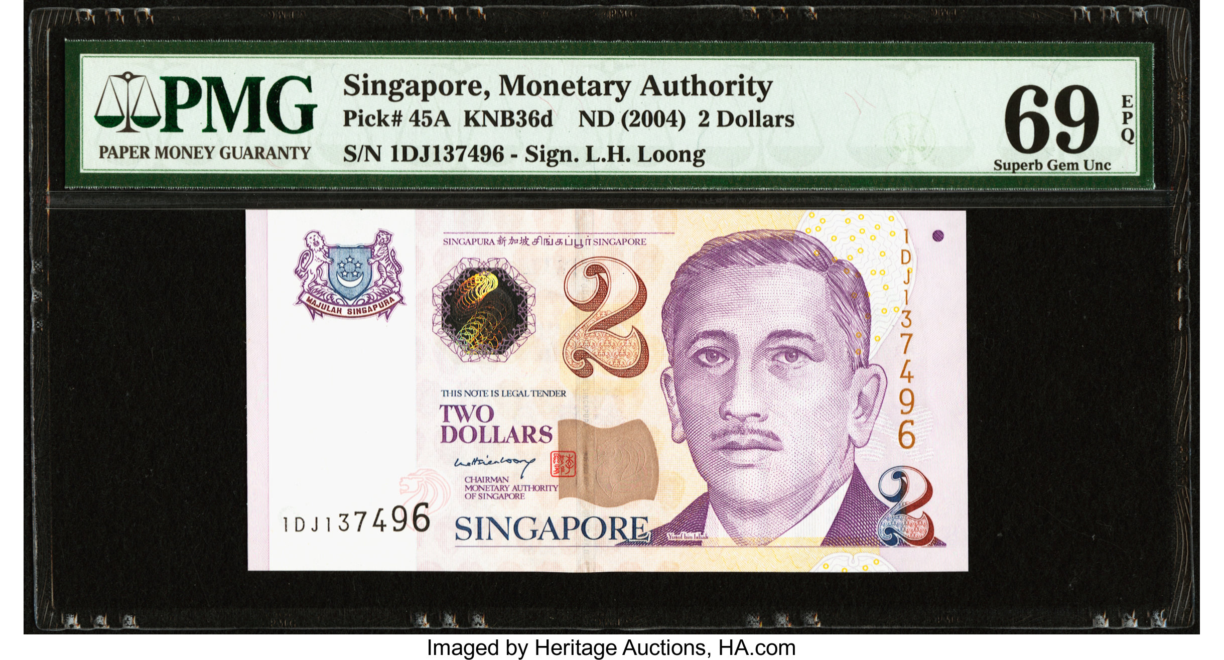image for: Singapore  2 dollars (B139a)