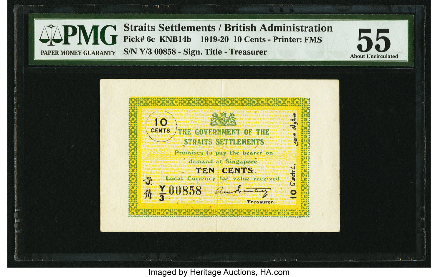 image for: Straits Settlements  10 cents(B115c)
